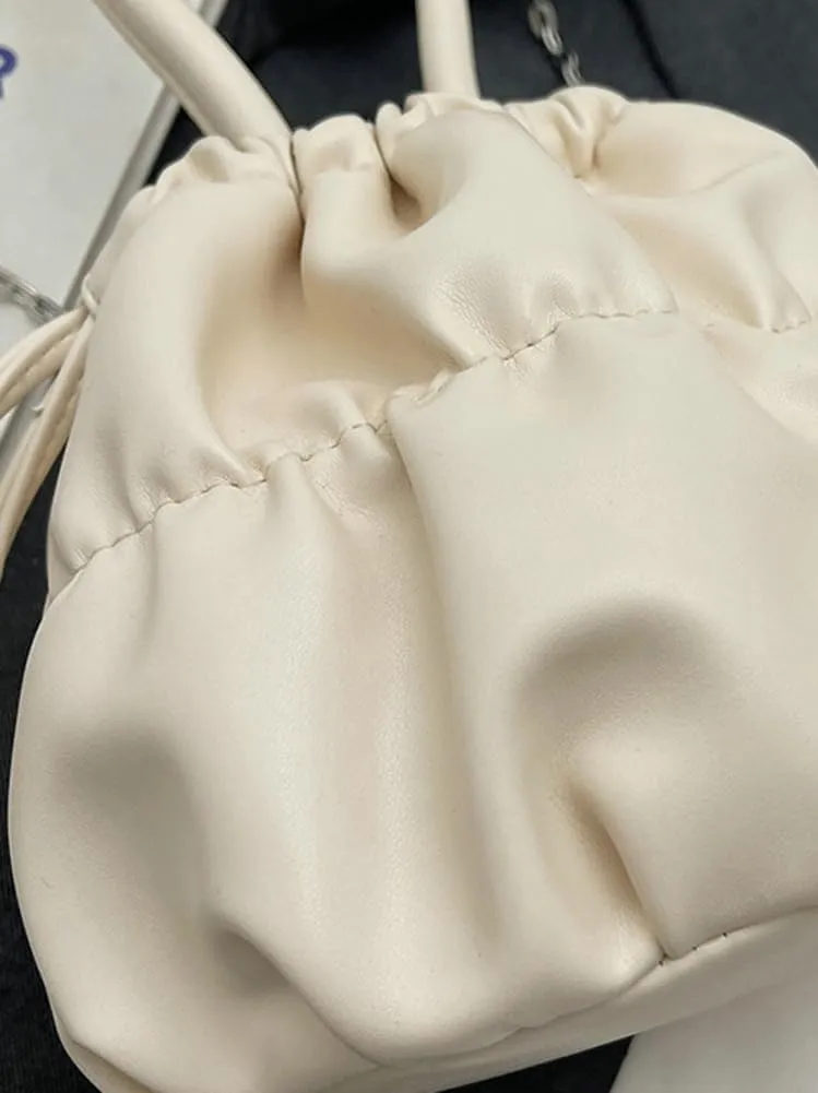 Bucket Bags for Women Drawstring Purse PU Leather Handbags Crossbody Top Handle Small Tote for Travel Shopping
