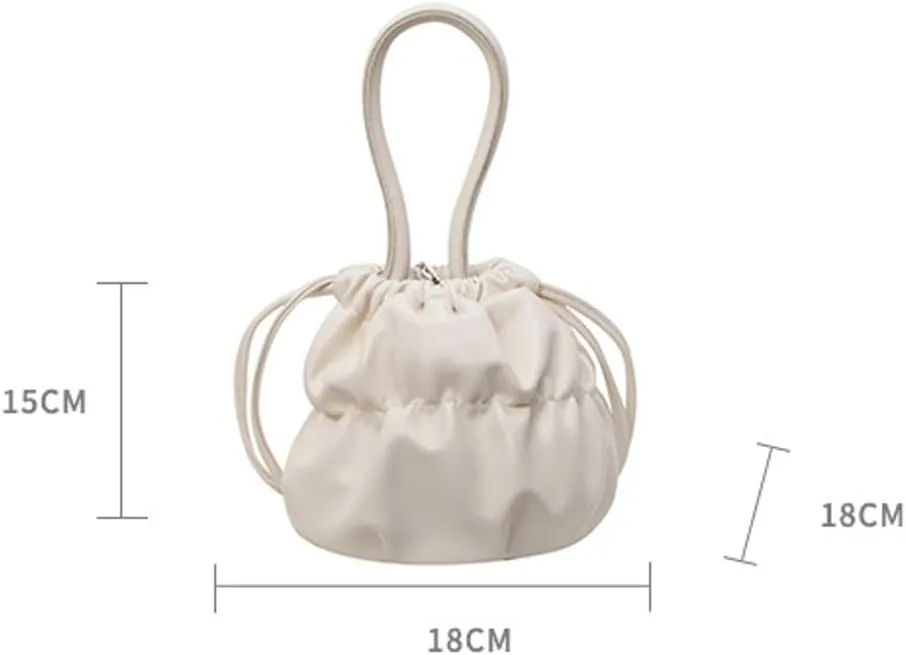 Bucket Bags for Women Drawstring Purse PU Leather Handbags Crossbody Top Handle Small Tote for Travel Shopping