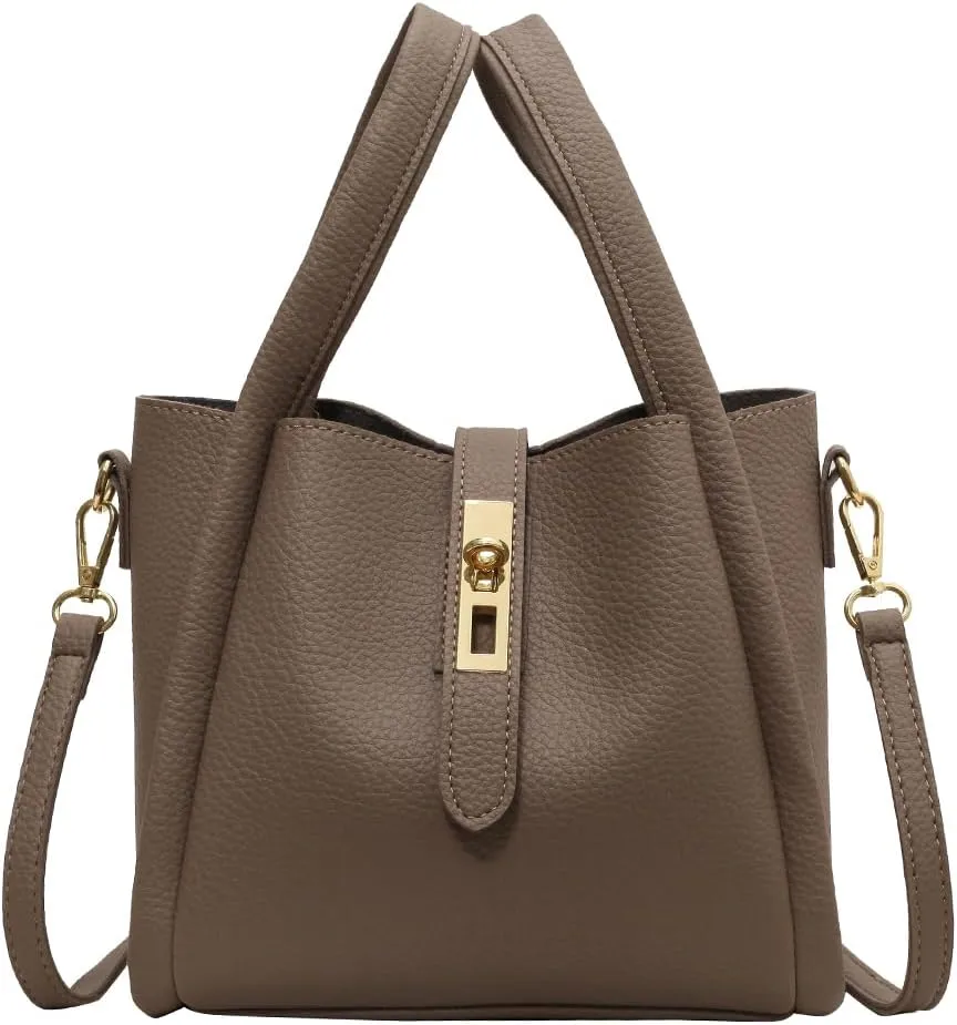 Bucket Bags for Women Trendy Shoulder Purse Satchel Handbag Pu Leather Bucket Tote Purse Top-handle Bag Fall Purse
