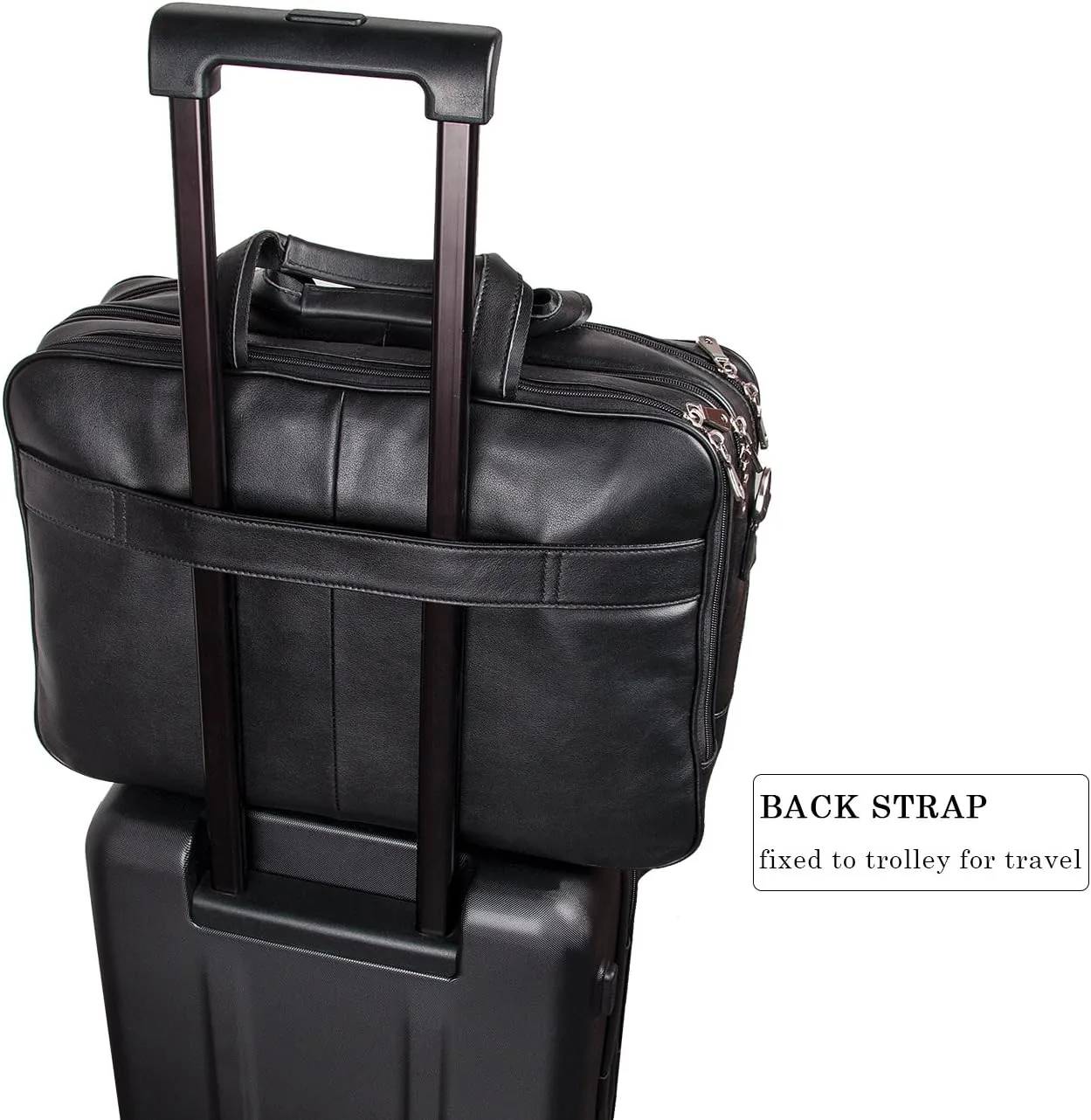 Business Travel Briefcase Genuine Leather Duffel Bags for Men Laptop Bag fits 15.6 inches Laptop YKK Zipper