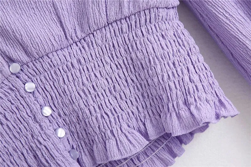 BUTTON-UP CROPPED BLOUSE