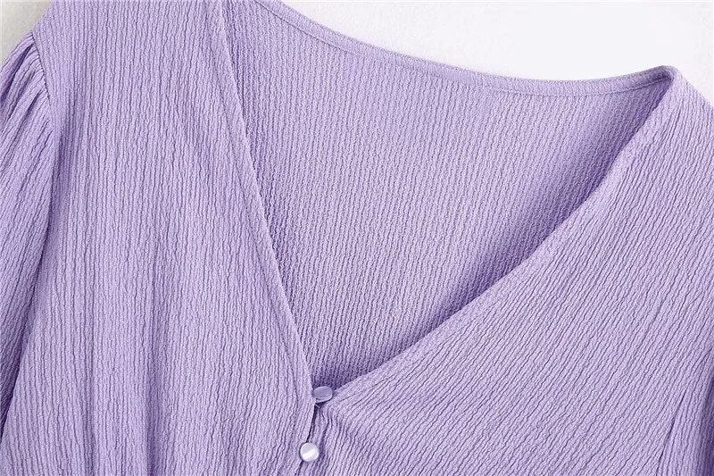 BUTTON-UP CROPPED BLOUSE