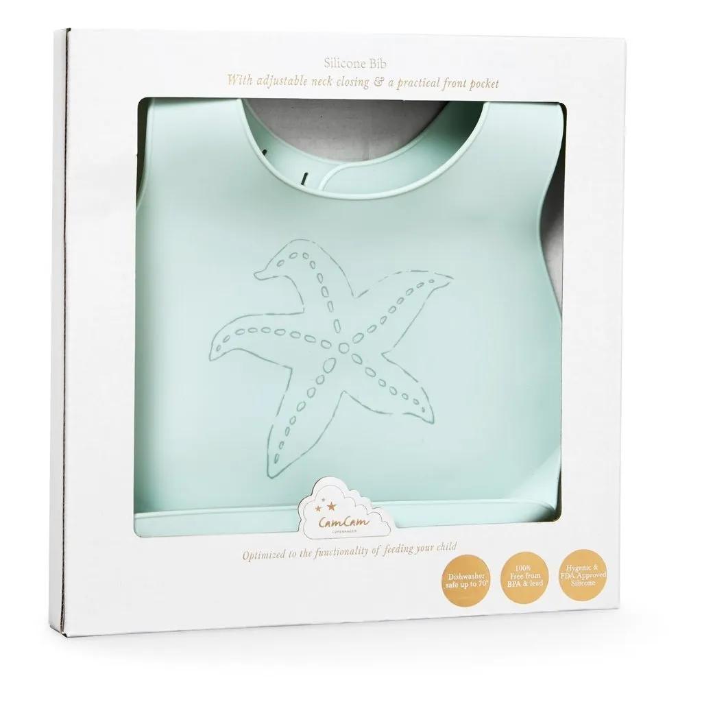 Cam Cam Silicone Bib in Starfish / Breeze