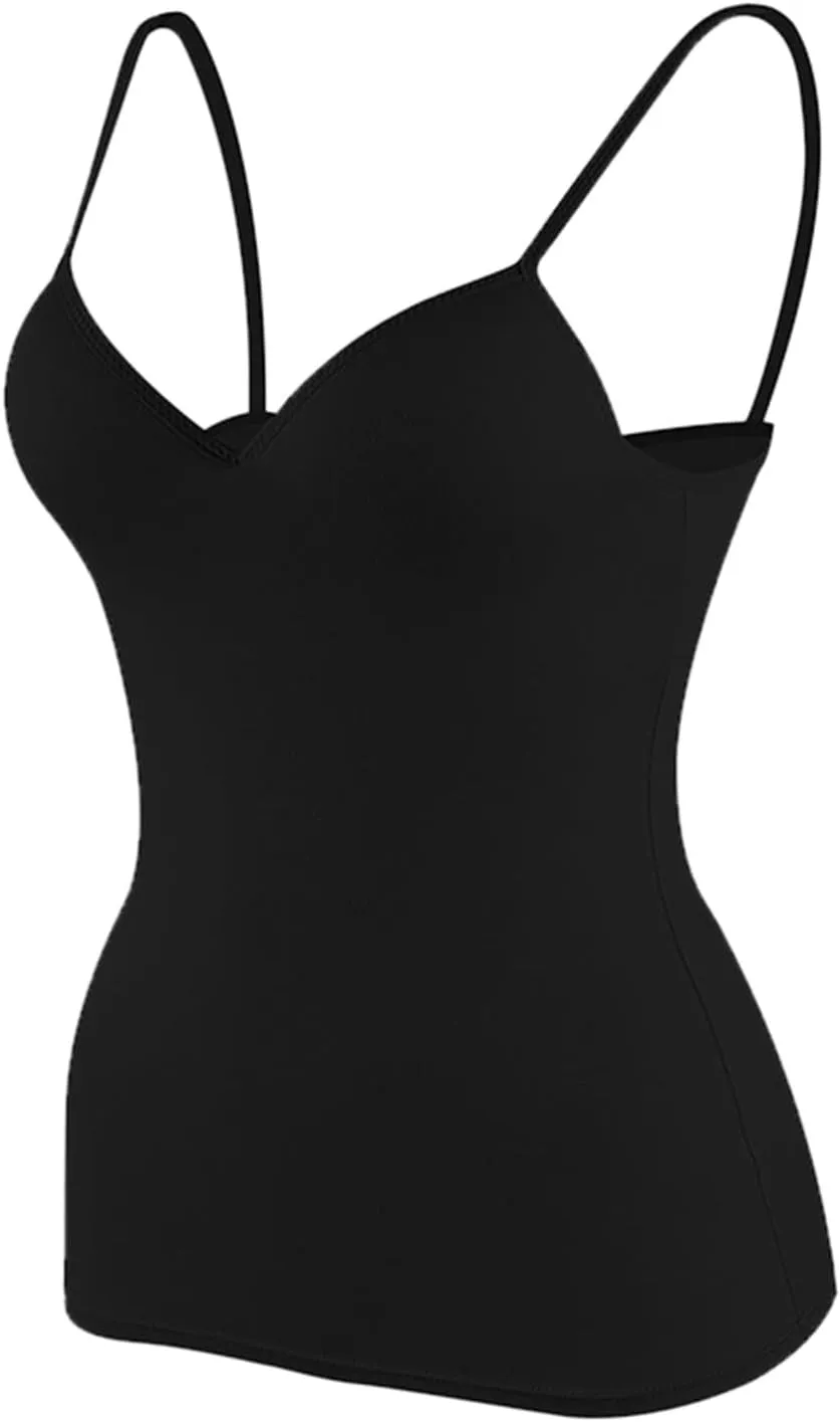 Camisole Tank Tops with Built in Bra for Women 2025 Racerback Workout Undershirts Summer Sports Padded Cami Tube Yoga Tops