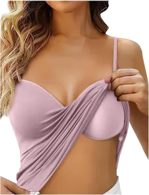 Camisole Tank Tops with Built in Bra for Women 2025 Racerback Workout Undershirts Summer Sports Padded Cami Tube Yoga Tops