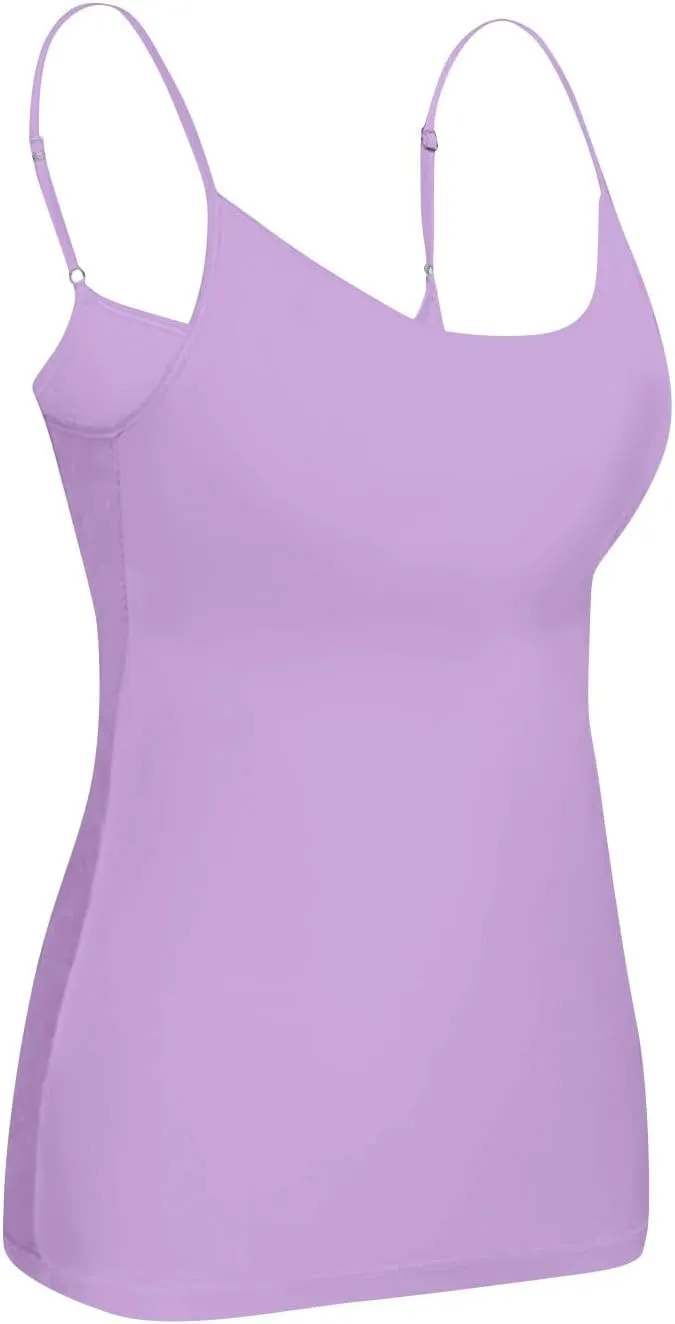 Camisole Tops for Women Built in Bra Adjustable Spaghetti Strap Basic Tank Tops Layer Padded Bra Workout Yoga Shirts