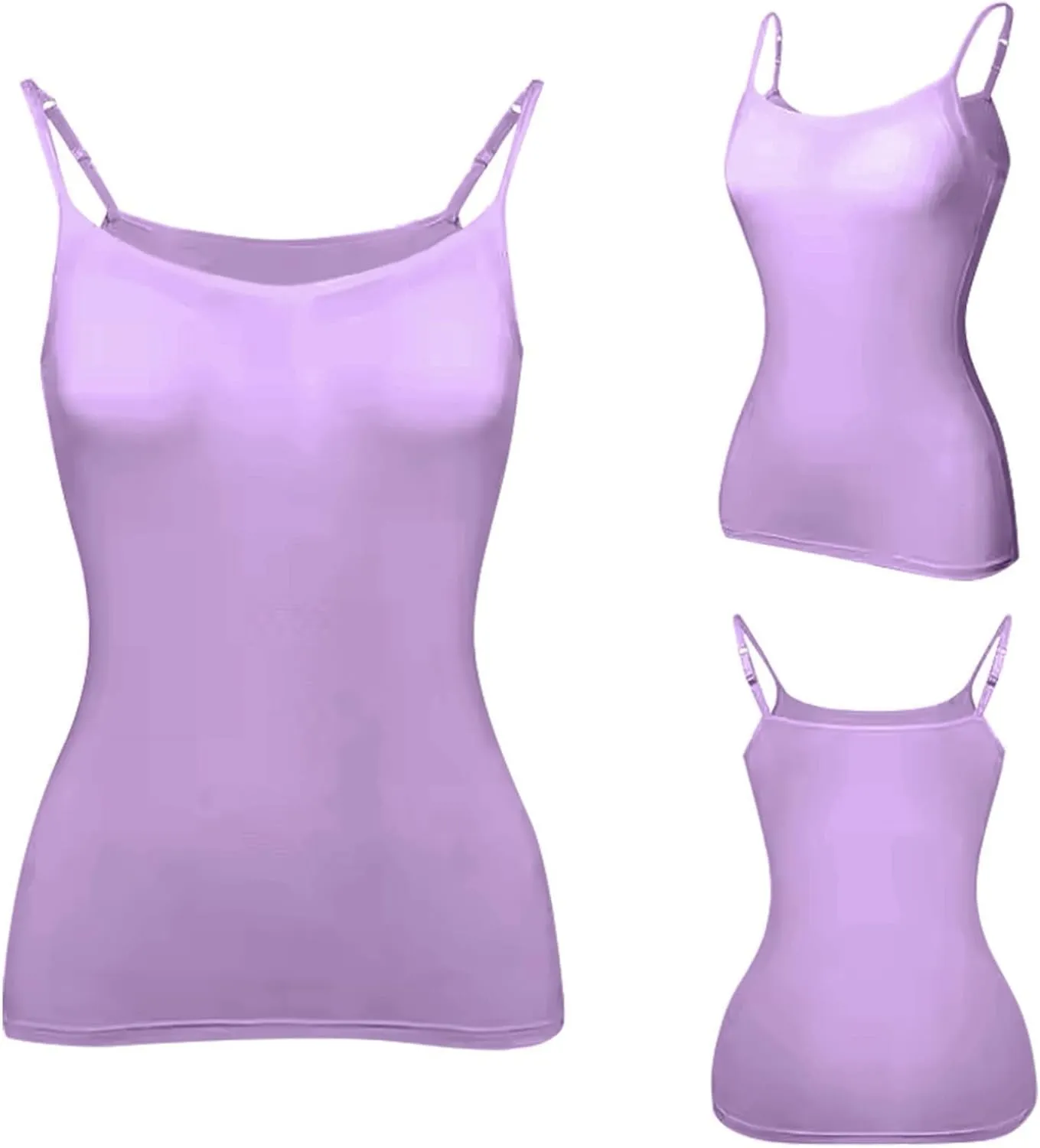 Camisole Tops for Women Built in Bra Adjustable Spaghetti Strap Basic Tank Tops Layer Padded Bra Workout Yoga Shirts