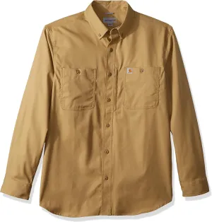 Carhartt Men's Rugged Professional Long Sleeve Work Shirt, Dark Khaki, Medium