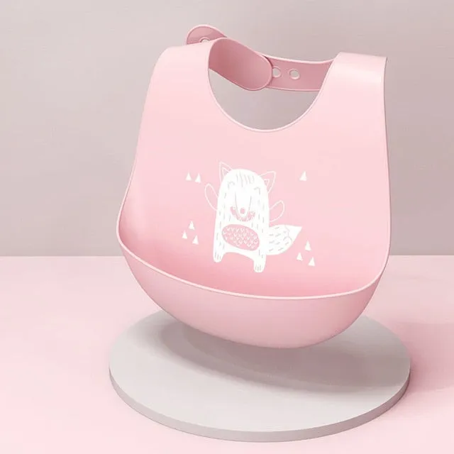 Cartoon Aprons Silicone Baby Bibs