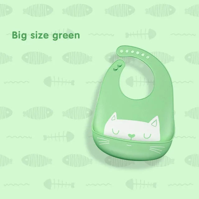 Cartoon Aprons Silicone Baby Bibs
