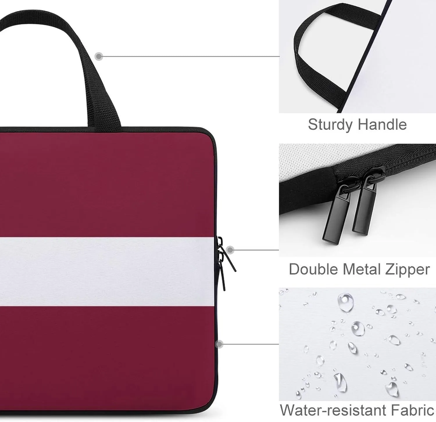 Cayman Lslands Flag Laptop Bag 15-15.6 Inch, Protective Slim Sleeve with Handle for Notebook