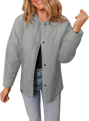 Ceboyel Women Quilted Lightweight Jackets 2024 Trendy Puffer Light Jacket Fall Winter Warm Barn Coats Padded Outwear Clothes