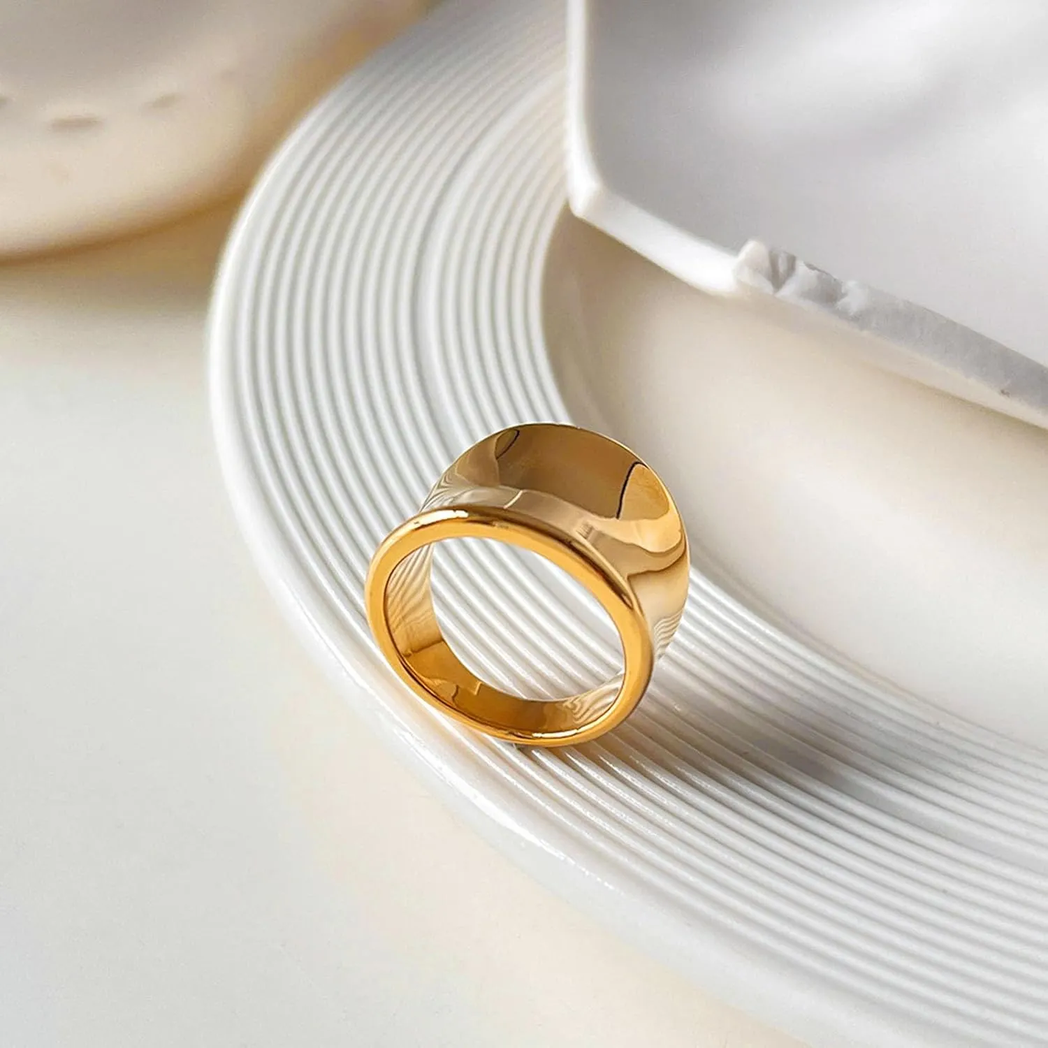 Chunky Gold Rings for Women That Don't Tarnish Band Rings Statement Rings Gold and Silver Rings for Women