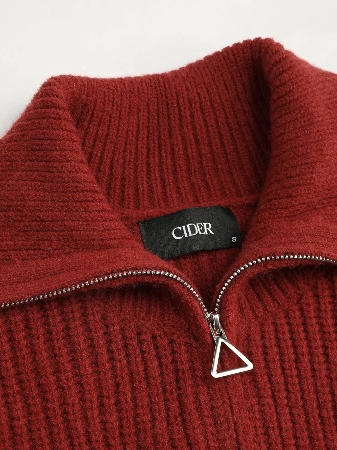 CIDER Zip Up Cardigans for Women Fall Trendy Long Sleeve Chunky Cardigan Knit Open Front Collared Zipper Cardigan