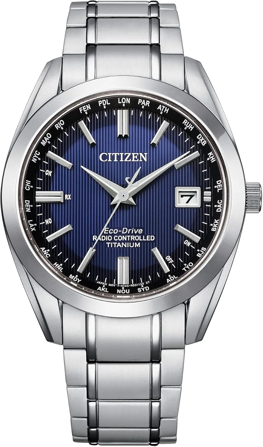 Citizen Men's Eco-Drive Classic Watch in Super Titanium with Atomic Timekeeping Technology, Blue Dial, 3-Hand Date and Sapphire Crystal (Model: CB0260-56L)