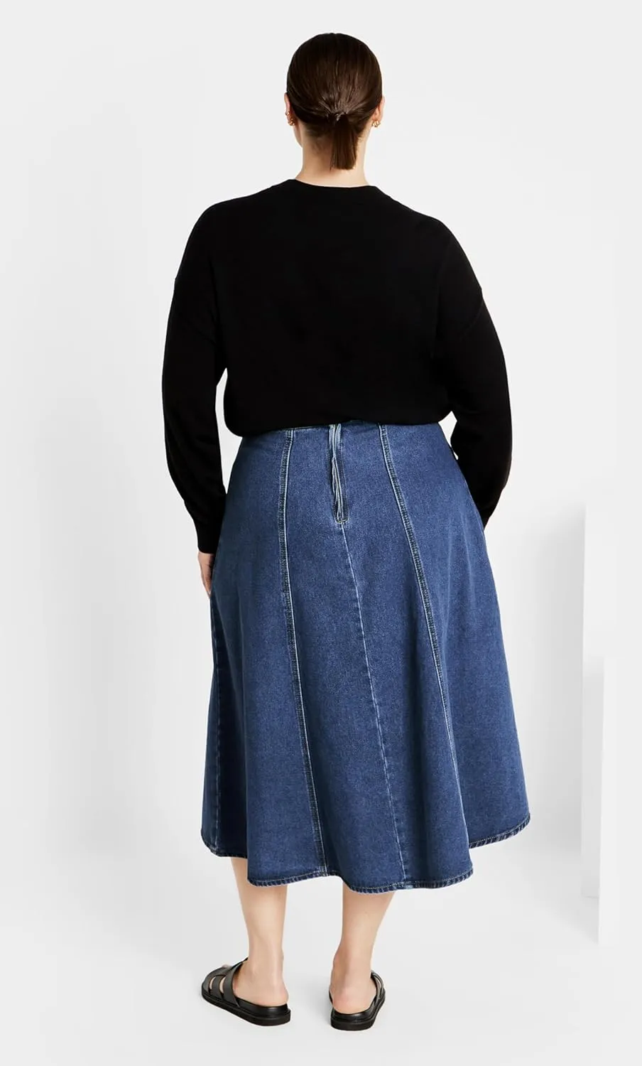 City Chic Women's Plus Size Skirt Denim Hi Lo