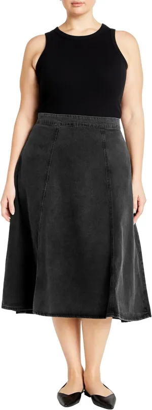 City Chic Women's Plus Size Skirt Denim Hi Lo