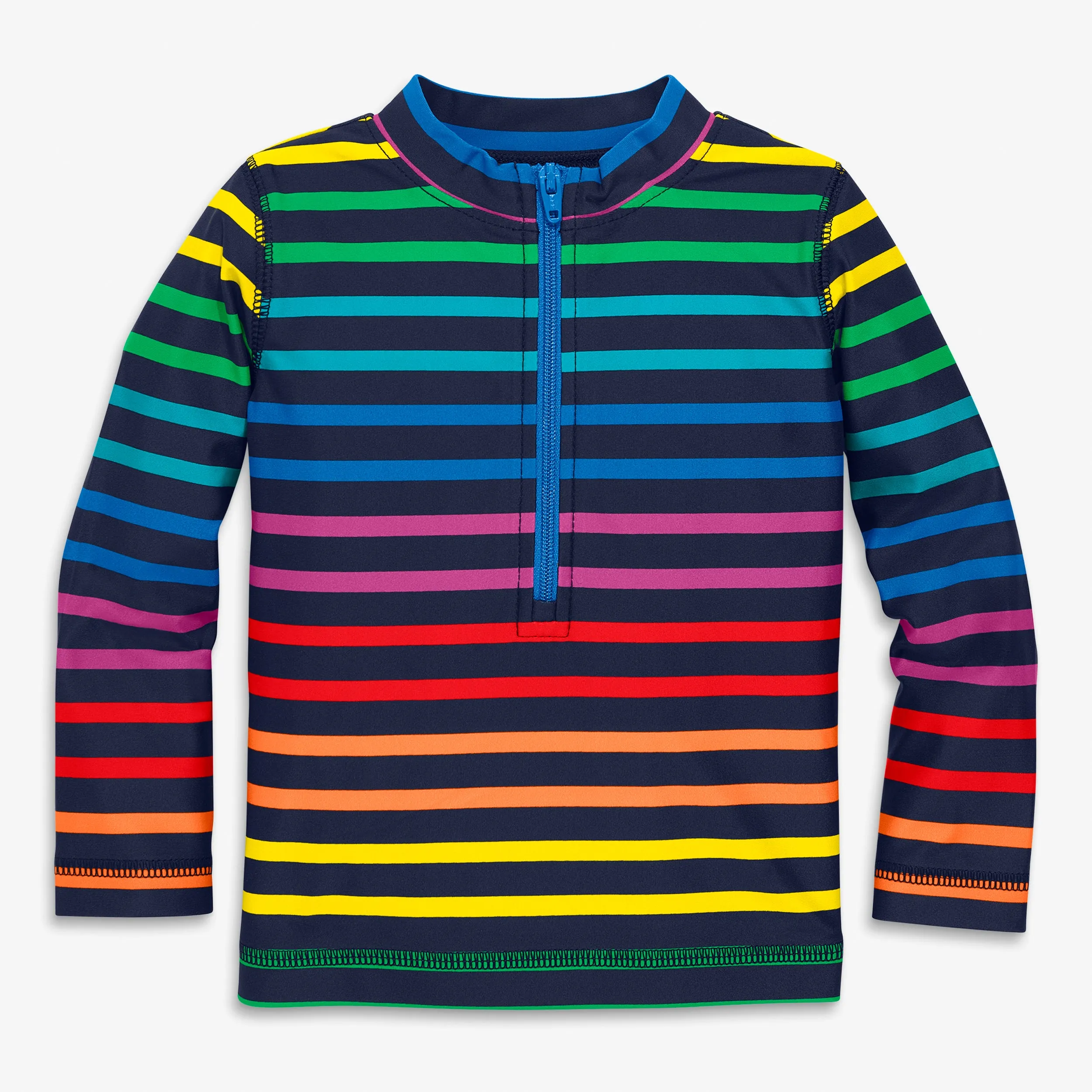 Clearance baby rash guard in double rainbow stripe