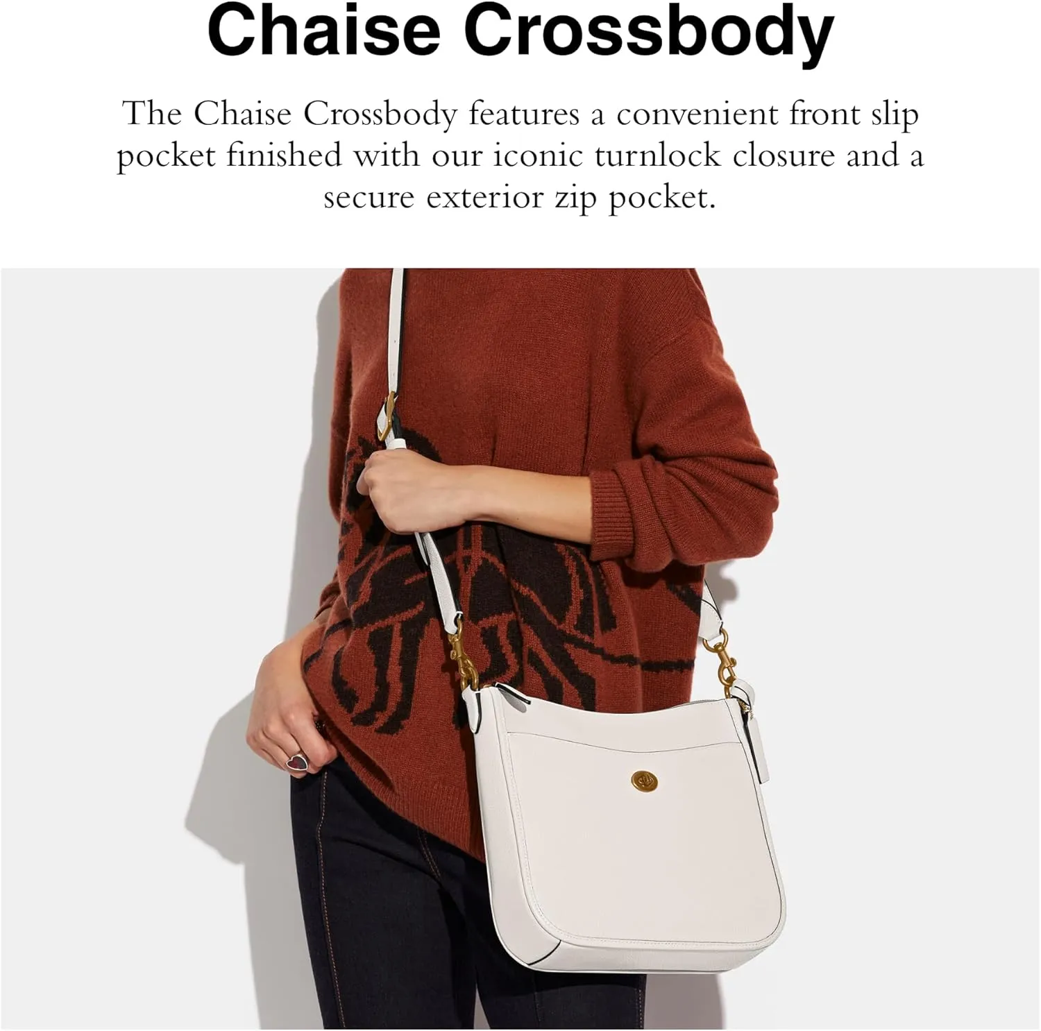 COACH Polished Pebble Leather Chaise Crossbody, Chalk, One Size