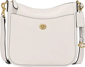 COACH Polished Pebble Leather Chaise Crossbody, Chalk, One Size