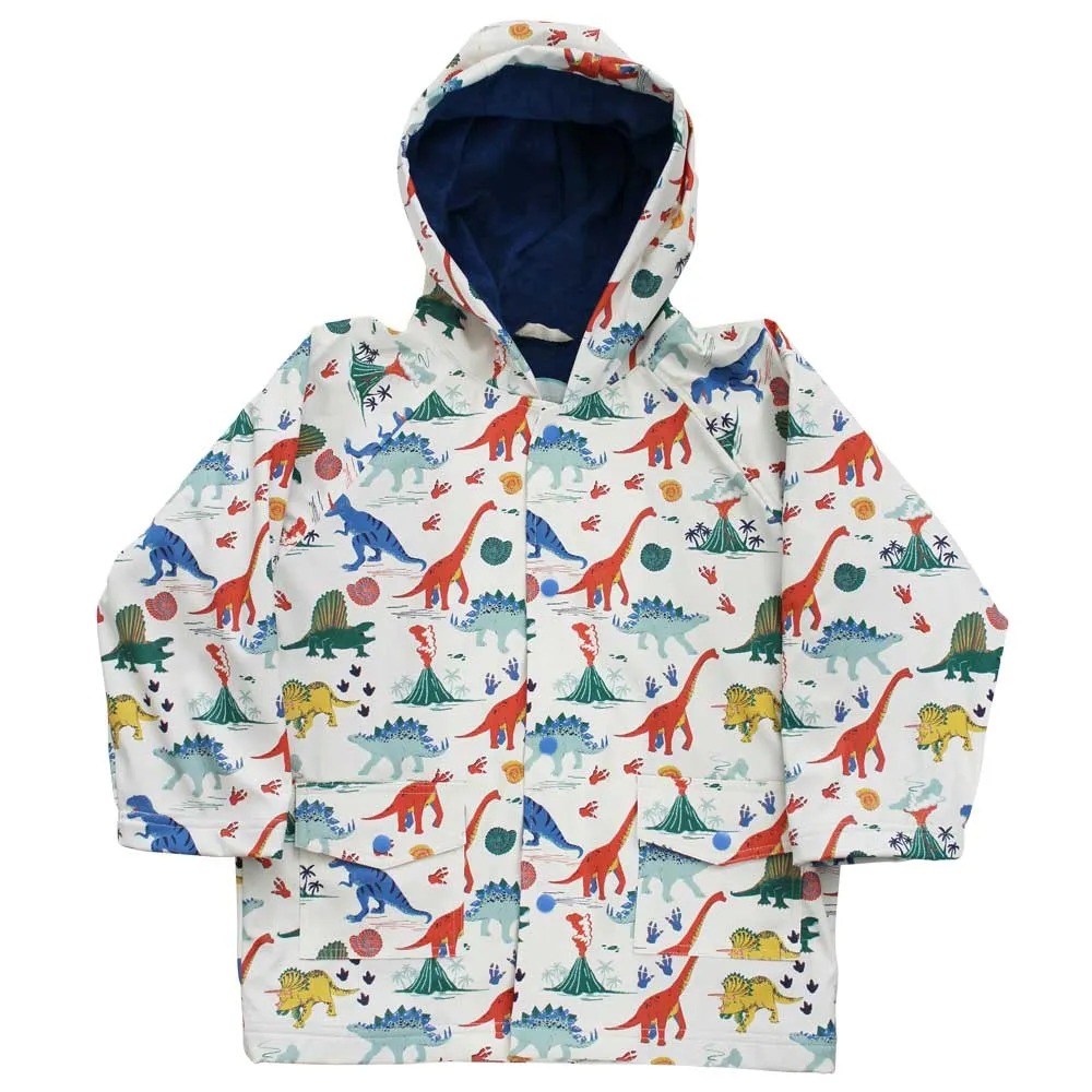 Colourful Dinosaur Print Raincoat