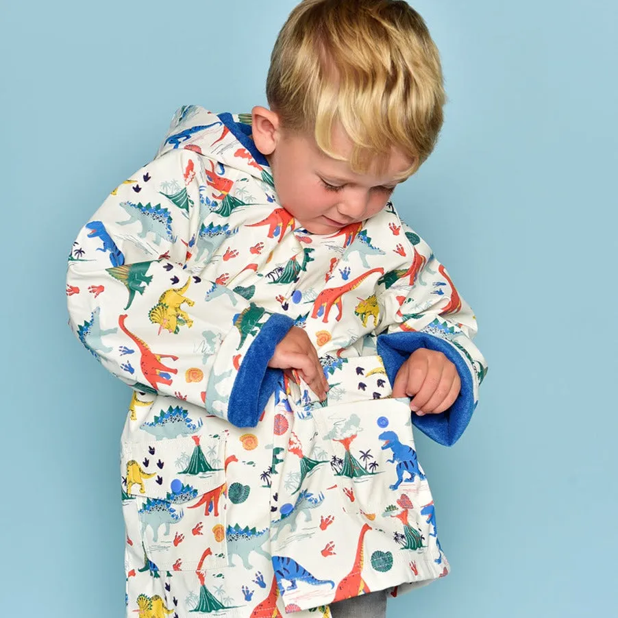 Colourful Dinosaur Print Raincoat