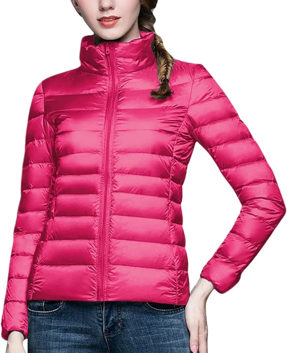 cooki Puffer Jacket Womens Packable Winter Coats for Women Slim Fit Lightweight Down Jacket Outdoor Quilted Puffer Coat