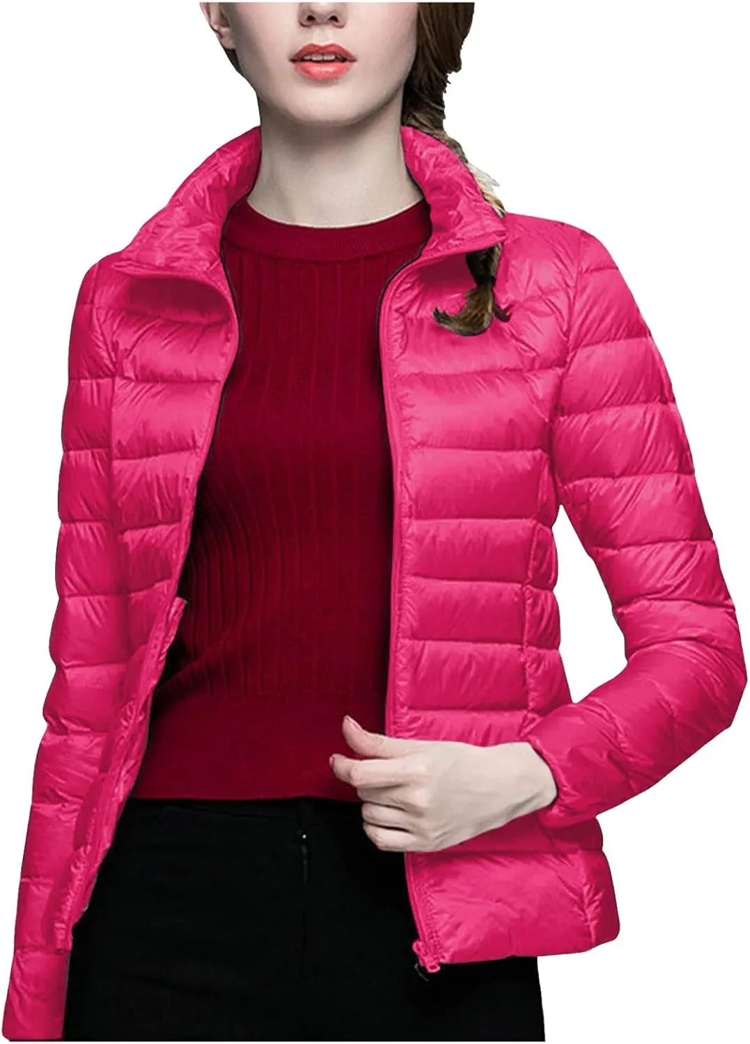 cooki Puffer Jacket Womens Packable Winter Coats for Women Slim Fit Lightweight Down Jacket Outdoor Quilted Puffer Coat