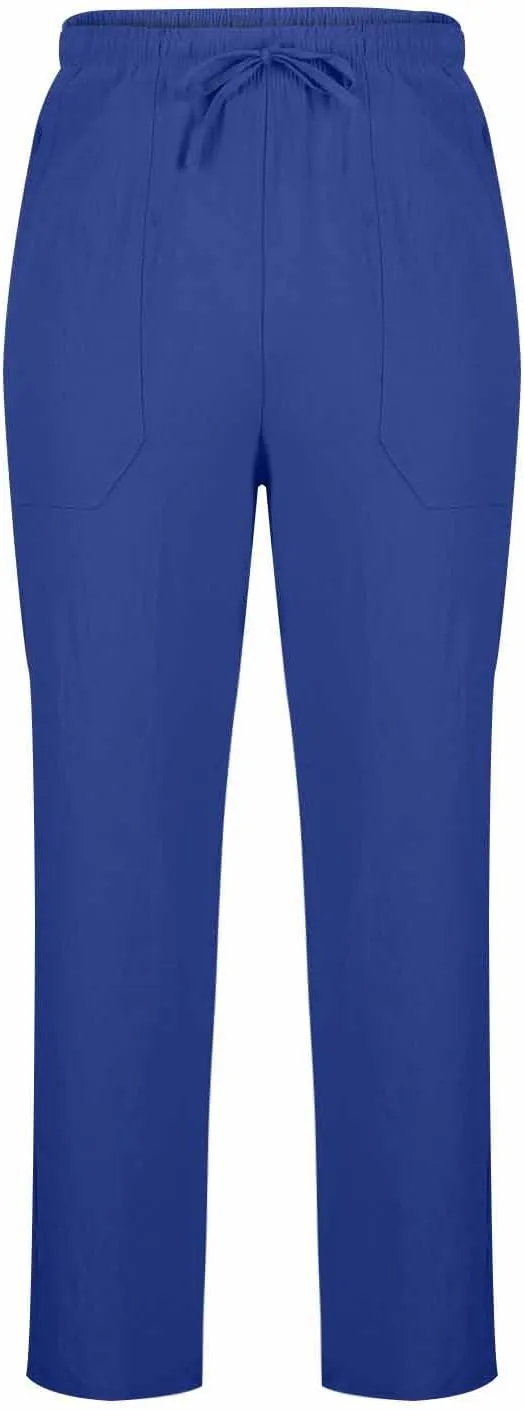 Cotton Linen Men's Wide Leg Linen Pants Elastic Waistband Comfortable Relax Fit Casual Beachwear Yoga Lounge