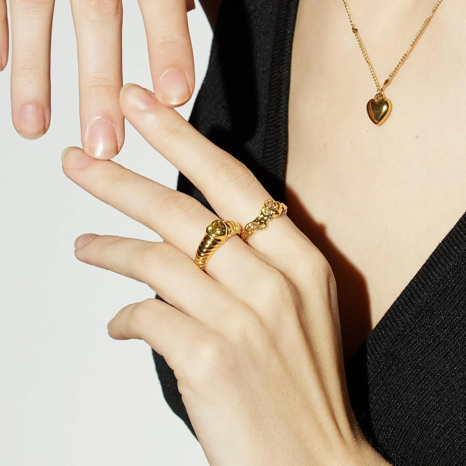 C.Paravano Rings for Women Womens Rings Size 6 7 8 Gold Plated Rings Fashion Rings for Women Statement Rings for Women Stackable Rings for Women