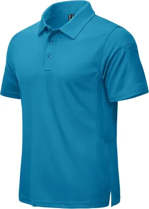 CRYSULLY Polo Shirts for Men Golf Shirt Short Sleeve Tactical Performance Polo T Shirts Dry Fit for Work, Fishing, Hiking