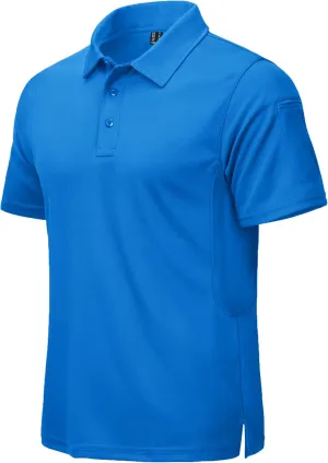 CRYSULLY Polo Shirts for Men Golf Shirt Short Sleeve Tactical Performance Polo T Shirts Dry Fit for Work, Fishing, Hiking