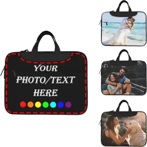 Custom Laptop with Handle Shoulder Strap Personalized Briefcase Carrying Case Sleeve Customized Laptop Protective Cover