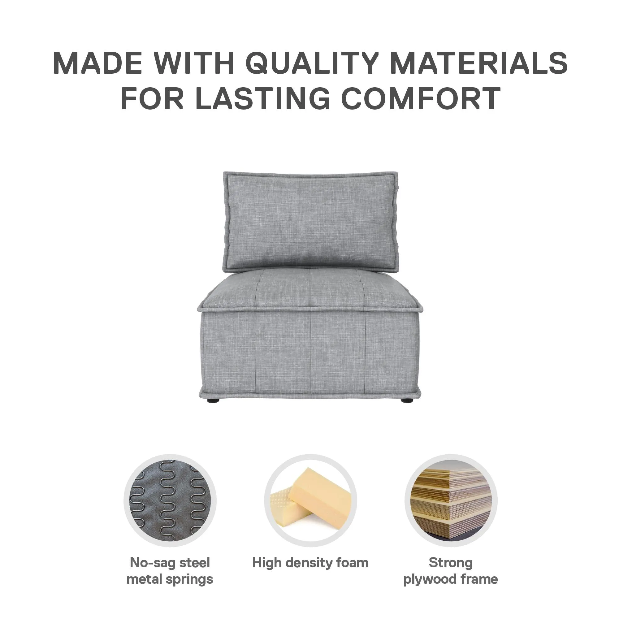 Darcy Armless Chair for Modular Sectional Sofa