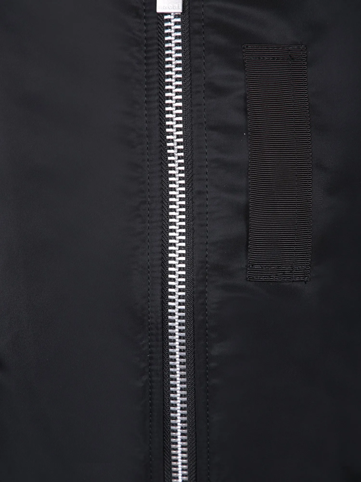 Detachable sleeve black bomber jacket