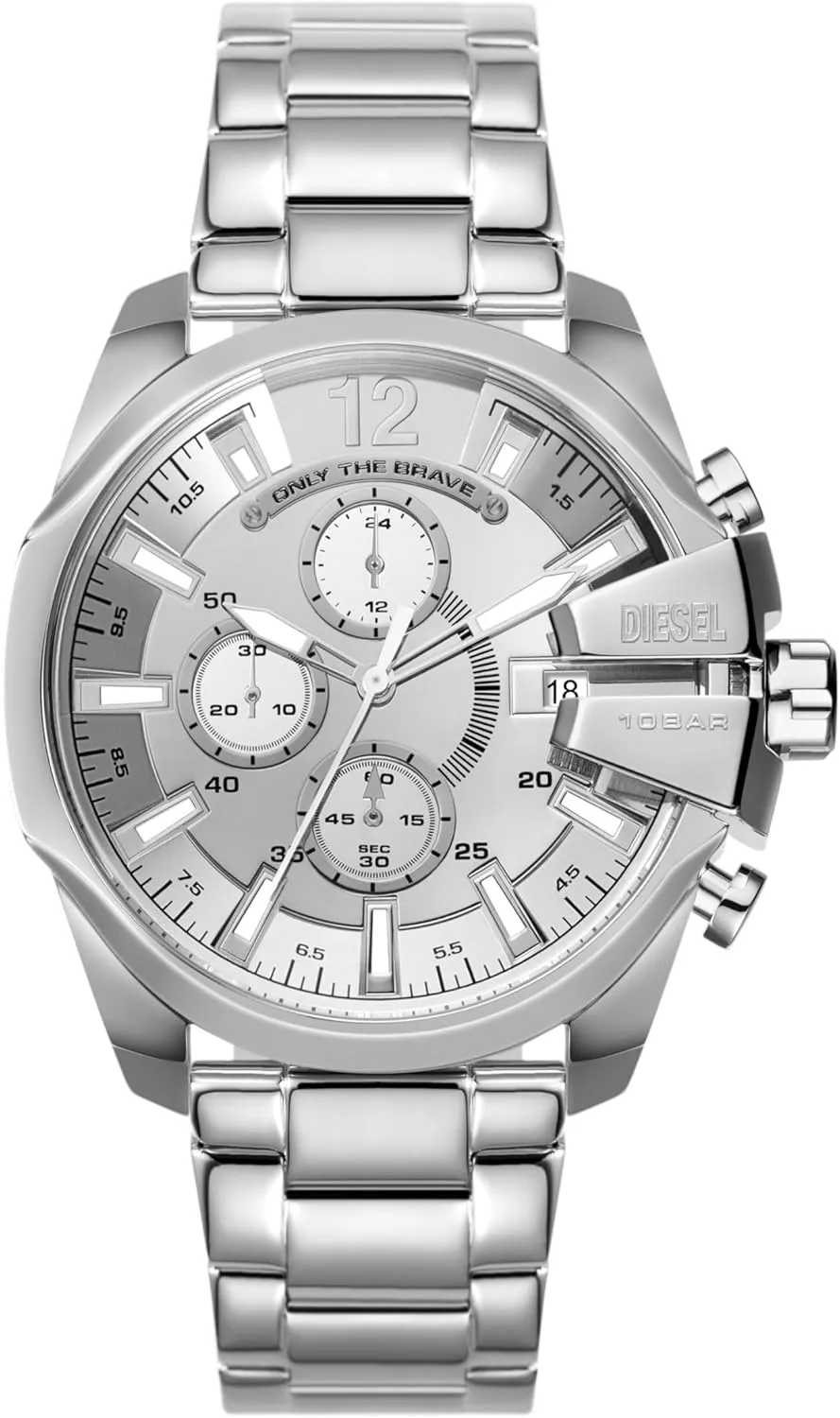 Diesel Baby Chief Men's Chronograph Watch with Stainless Steel Bracelet or Genuine Leather Band