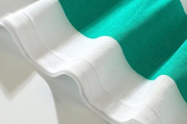 Embroidered Bunny Striped Polo Dress