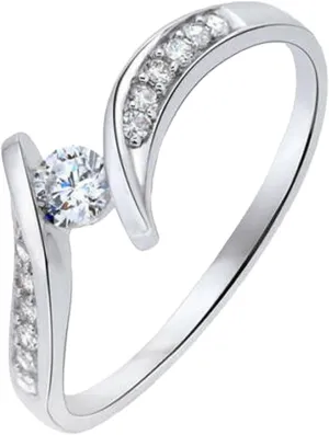 Engagement Anniversary Wedding Bands for Women,925 Sterling Silver Cubic Zirconia Adjustable Promise Marriage Rings for Her