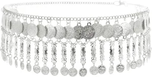 Ethnic Gold Silver Coin Tassel Waist Chains for Women, Dance Beach Party Belly Body Chains,Retro Sexy Dress Jewelry Accessories Adjustable Belt Chains Gift