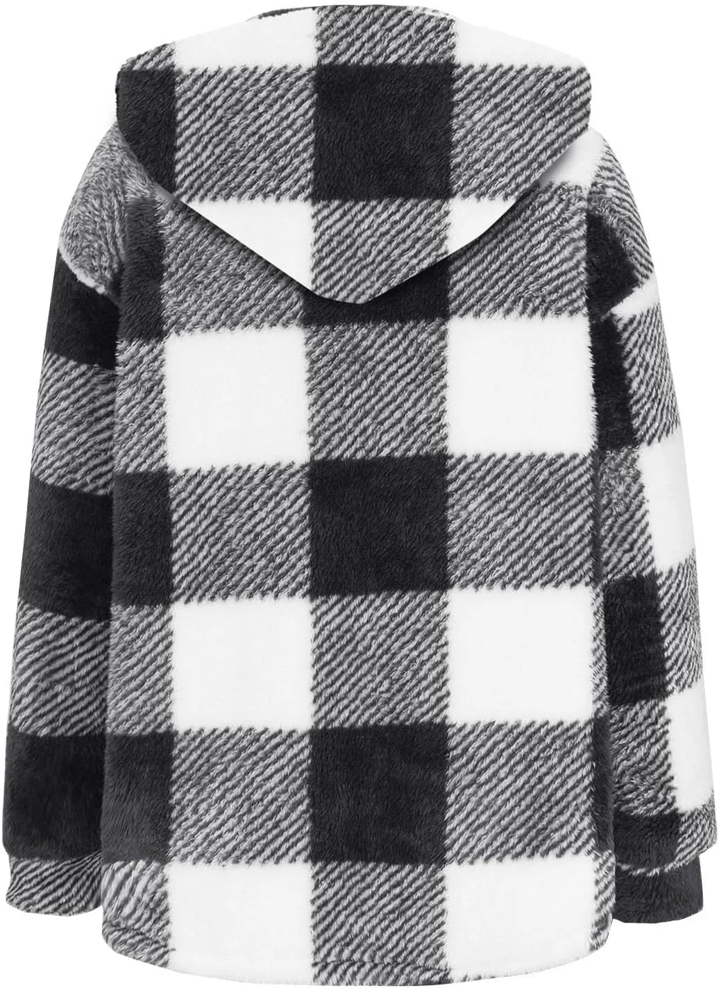 Fall Jackets for Women 2024 Plaid Shirts Casual Hoodie Jackets Long Sleeve Button Down Loose Fit Warm Winter Coats