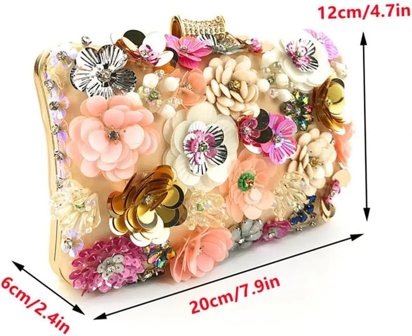 Fashion Dinner Bag Handmade Flower beaded Bag Banquet Wedding Party Bag Clutch bag Shoulder bag