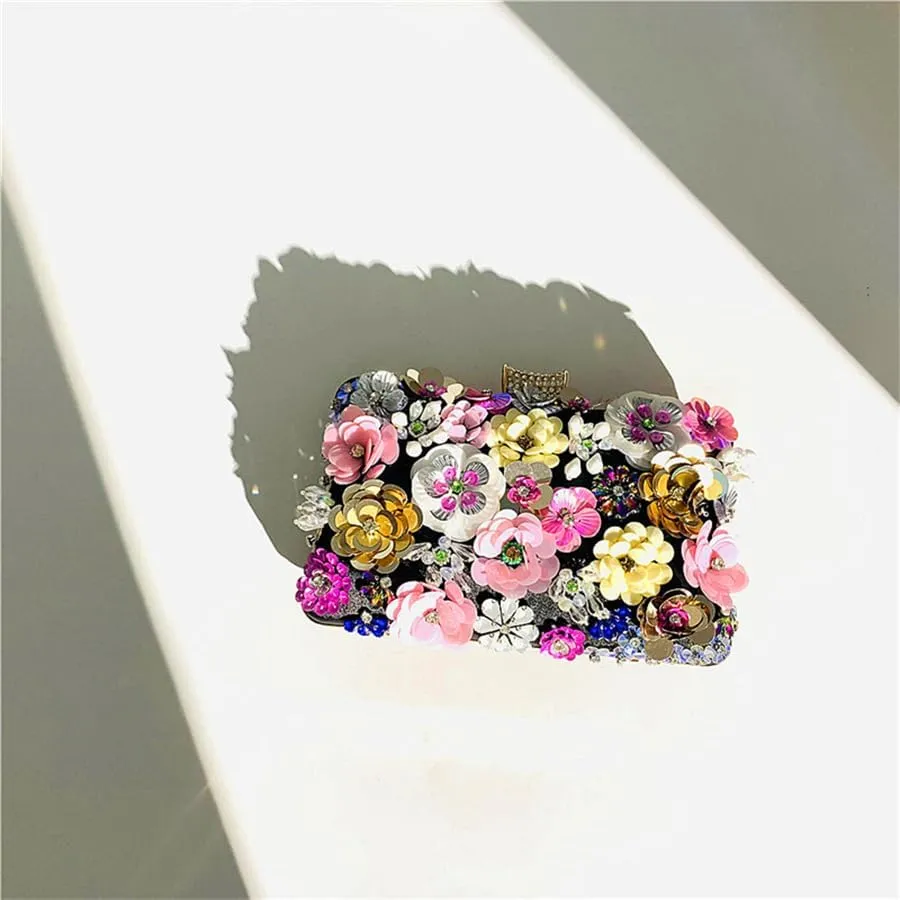 Fashion Dinner Bag Handmade Flower beaded Bag Banquet Wedding Party Bag Clutch bag Shoulder bag