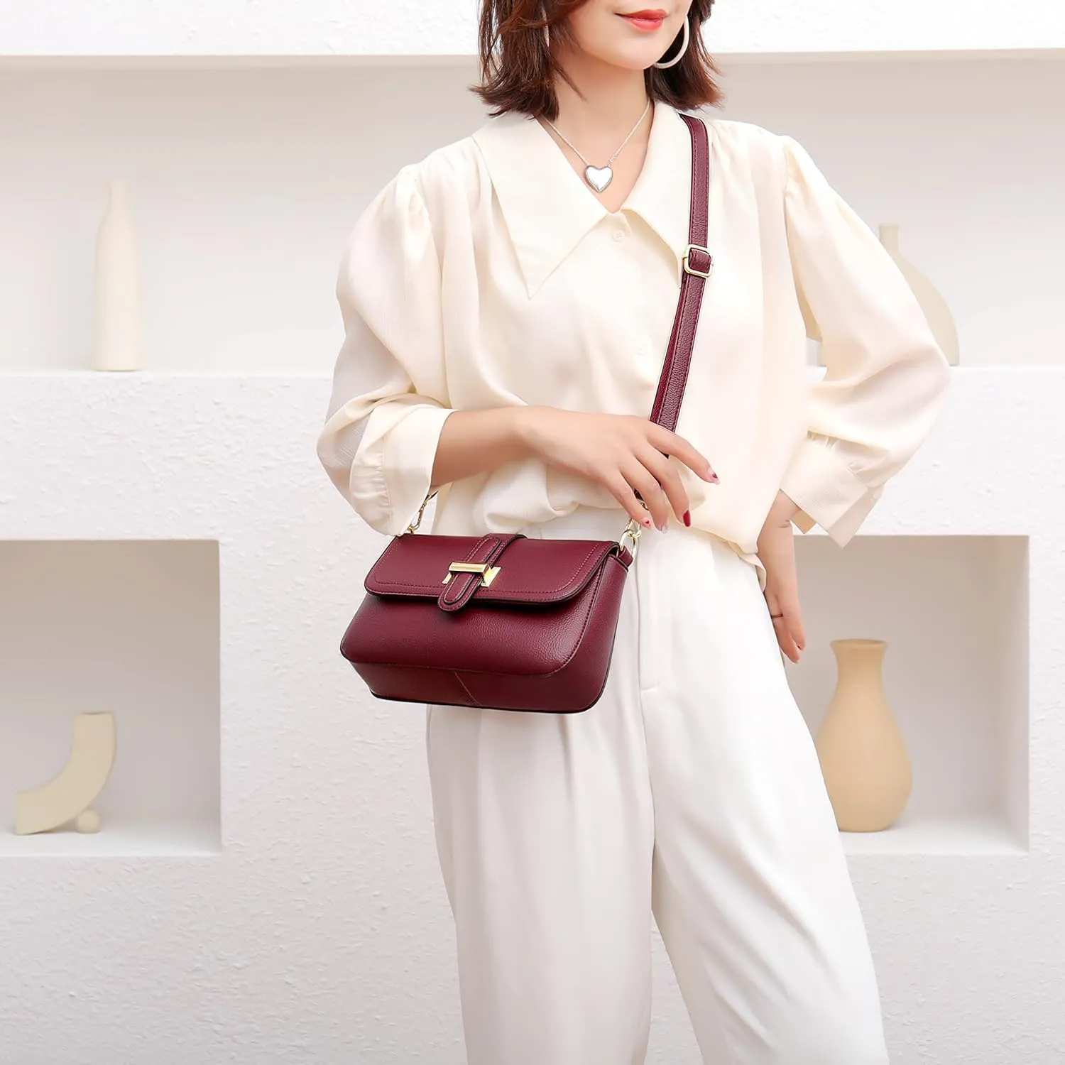 Fashion Quilted Crossbody Bag,Leather Ladies Shoulder Purses, Mini Shoulder Bag,Phone Wallet Purse for Women