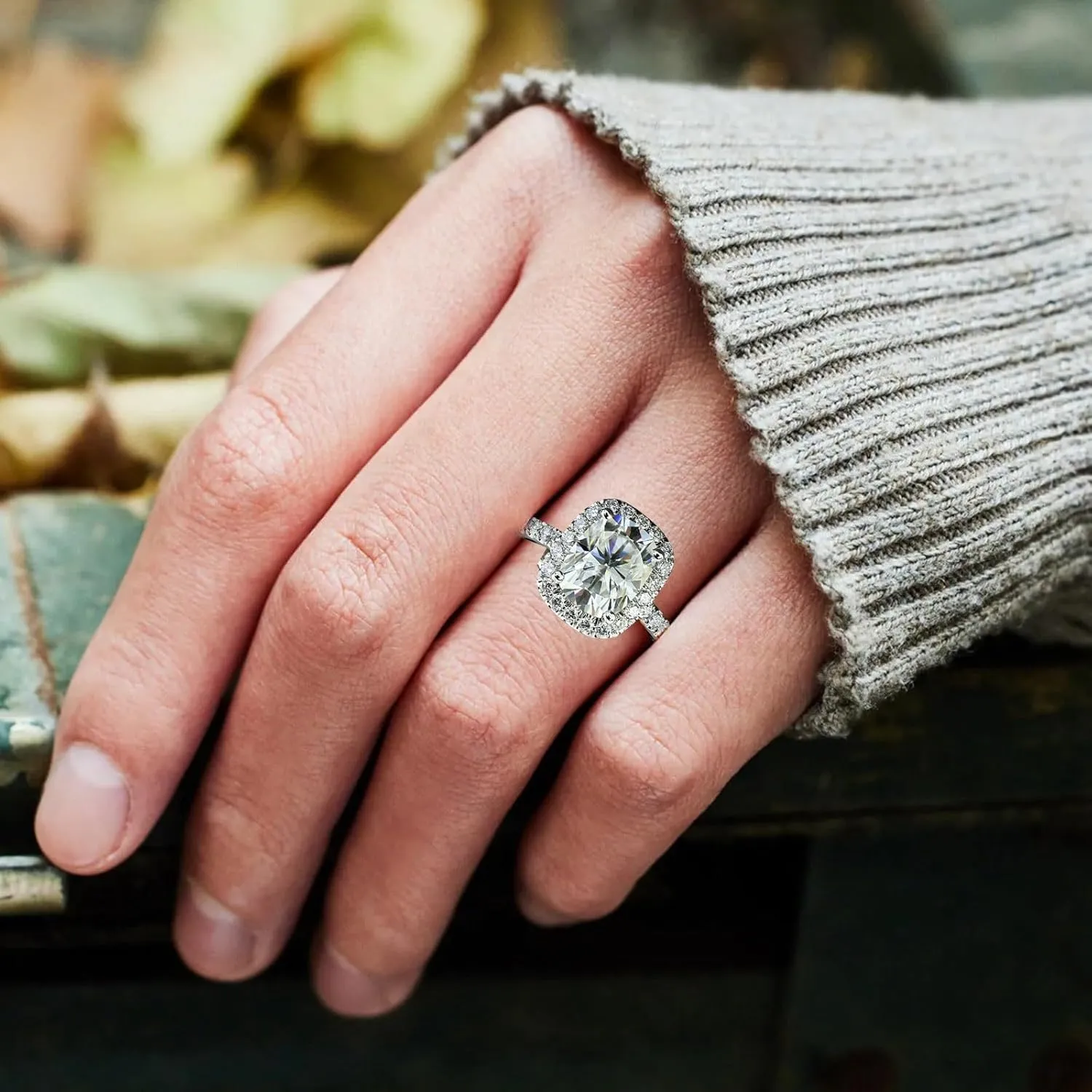 Fashion925 Silver Wedding Bands for Women, Plated Cubic Engagement Ring Promise Rings for Her