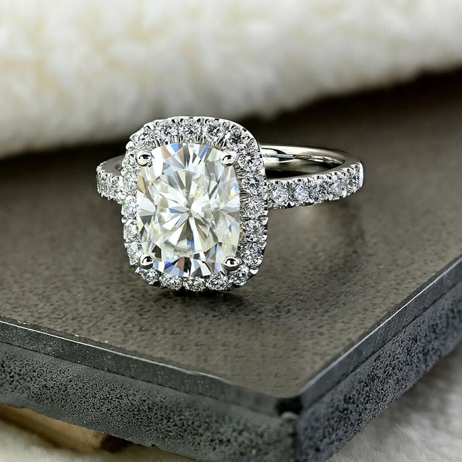 Fashion925 Silver Wedding Bands for Women, Plated Cubic Engagement Ring Promise Rings for Her