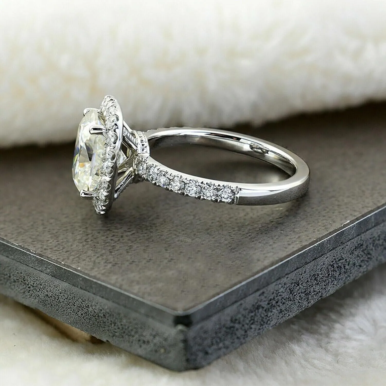 Fashion925 Silver Wedding Bands for Women, Plated Cubic Engagement Ring Promise Rings for Her