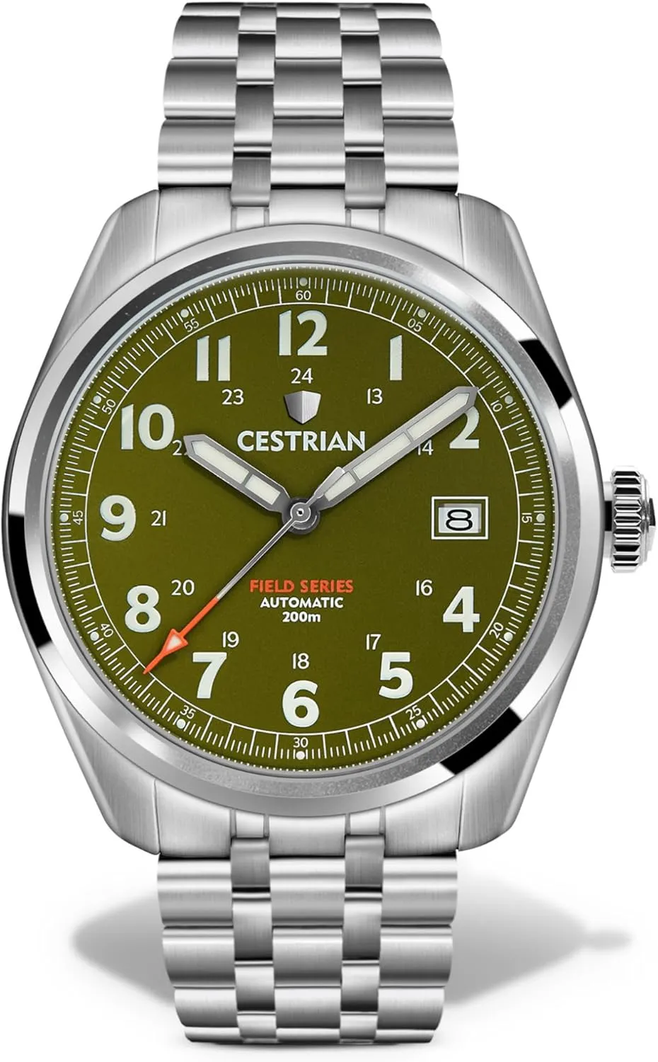 Field Series Automatic Mens Green Sunburst Dial Watch 200m CF321B0660, Green, Military