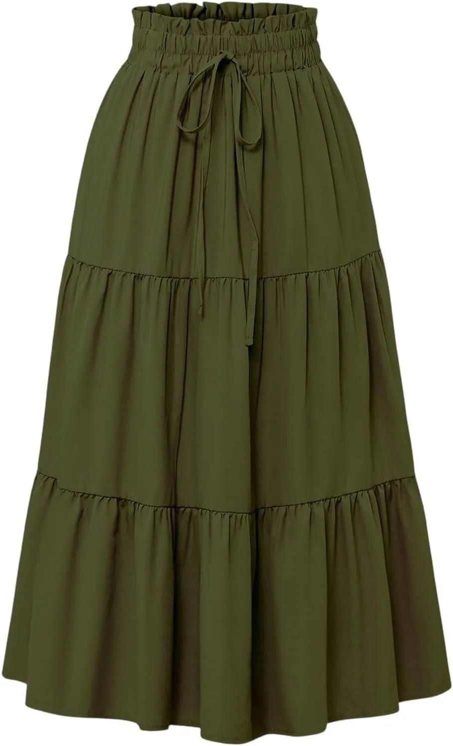 Floral Maxi Skirts for Women 2025 Summer Comfy Tiered Elastic High Waisted Vacation A-Line Flowy Swing Long Skirts