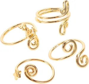 Foot Jewelry for Women 4pcs Toe Ring Set Open Toe Ring for Women for Summer Beach
