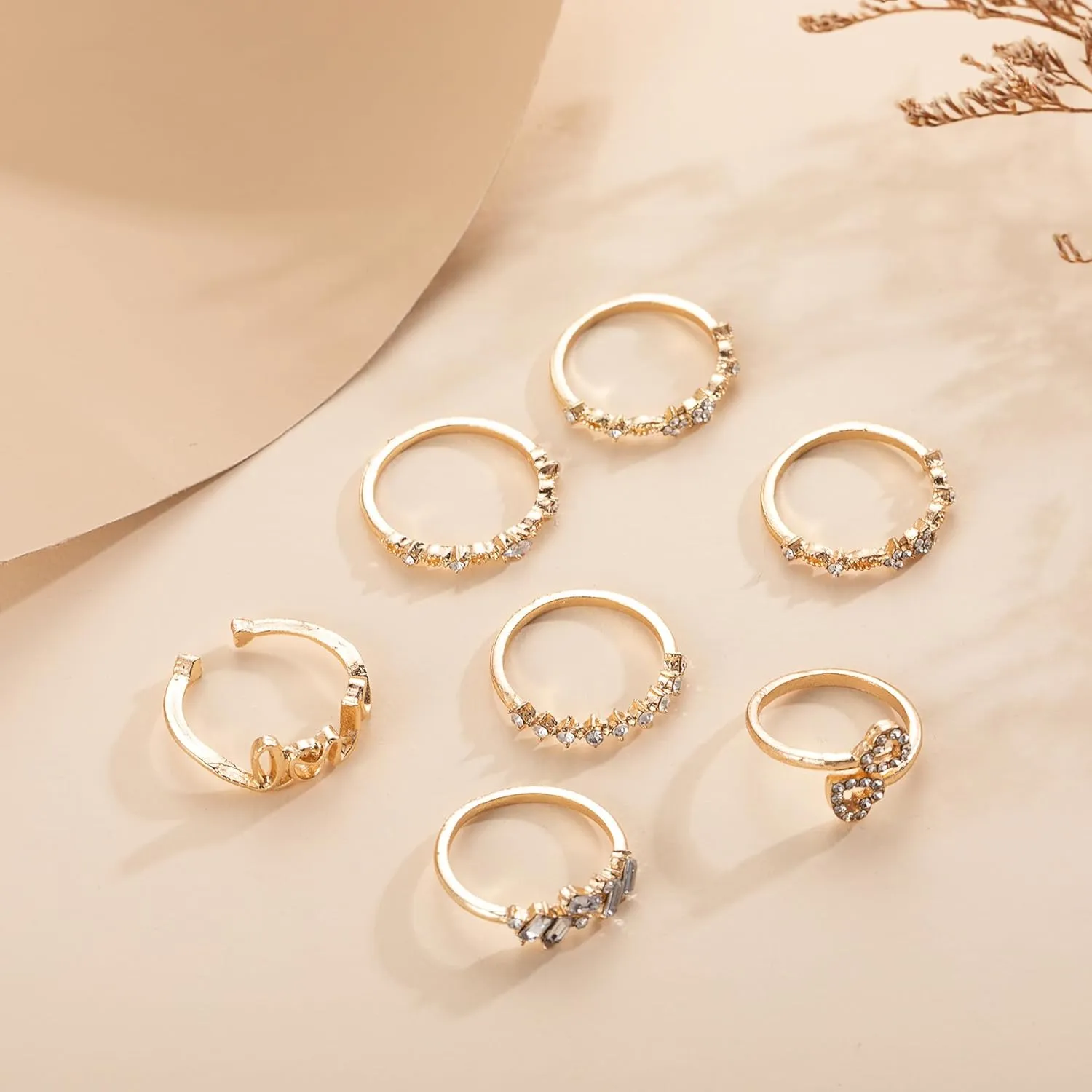 FUTIMELY Boho Retro Stackable Rings Sets for Women Knuckle Joint Finger Knuckle Nail Ring Sets Moon Stars Stack Preppy Statement Rings Cute Trendy Stuff Jewelry